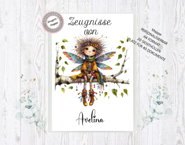 zauberhafte Zeugnismappe Sammelmappe Wald Elfe Name personalisiert  Einschulung Schulkind Zeugnisse Lüttentüddel®